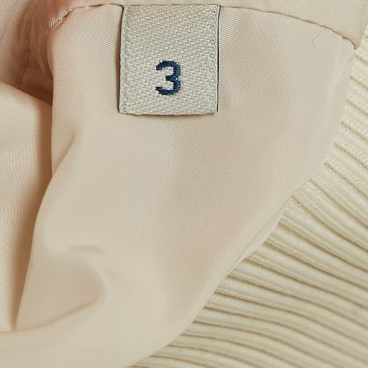 Pre Owned Moncler White Pulcherrima Mesh Overlay Jacket L