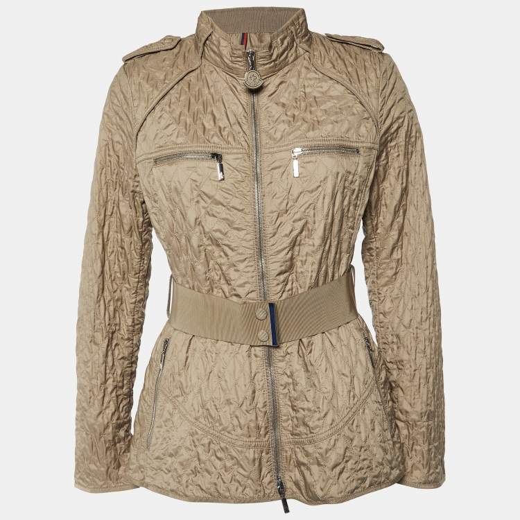 Pre Owned Moncler Brown Nylon Quilted Jacket L