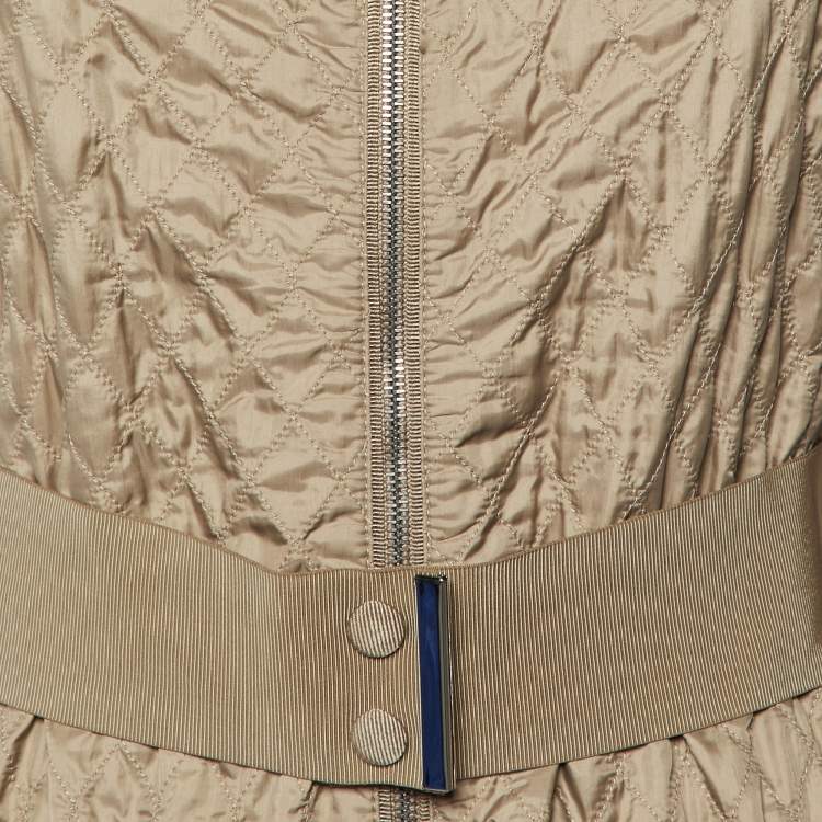 Pre Owned Moncler Brown Nylon Quilted Jacket L