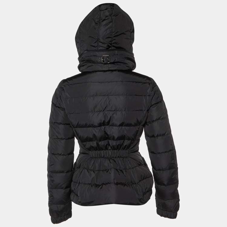 Pre Owned Moncler Black Nylon Detachable Hood Sanglier Giubbotto Down Jacket XS