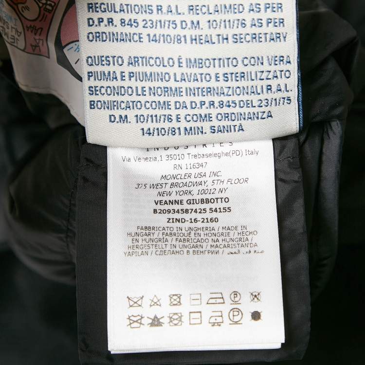 Pre Owned Moncler Black Nylon Puffer Down Jacket S