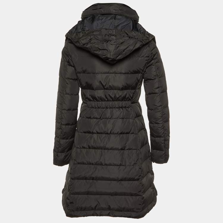 Pre Owned Moncler Black Nylon Flamette Quilted Coat XS