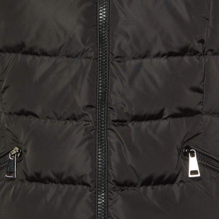 Pre Owned Moncler Black Nylon Flamette Quilted Coat XS