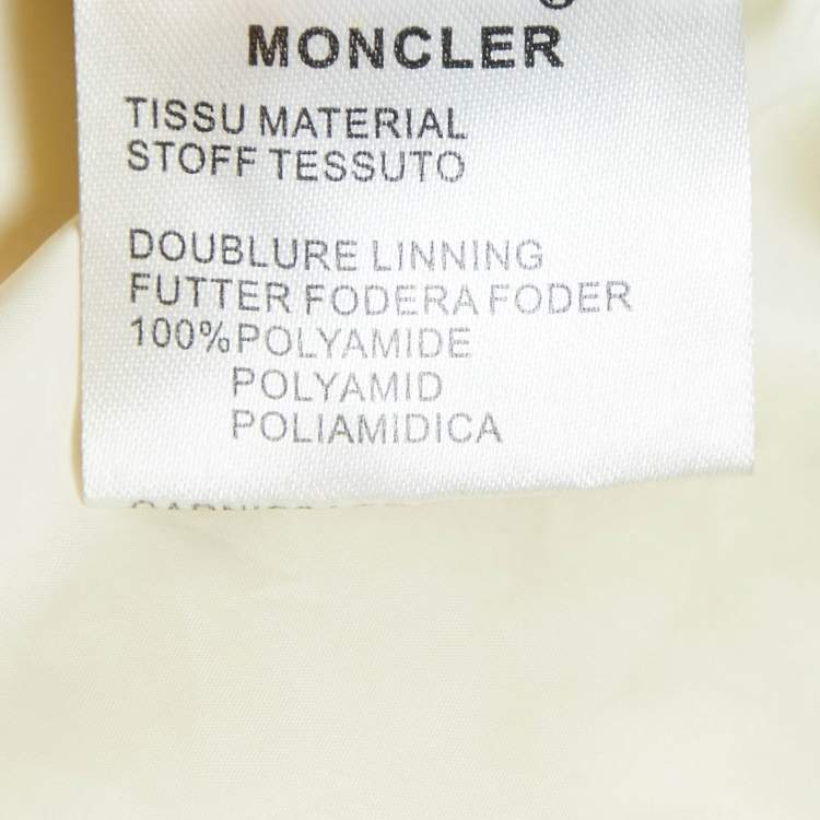 Pre Owned Moncler Black Nylon Button Front Detachable Collar Quilted Down Jacket L