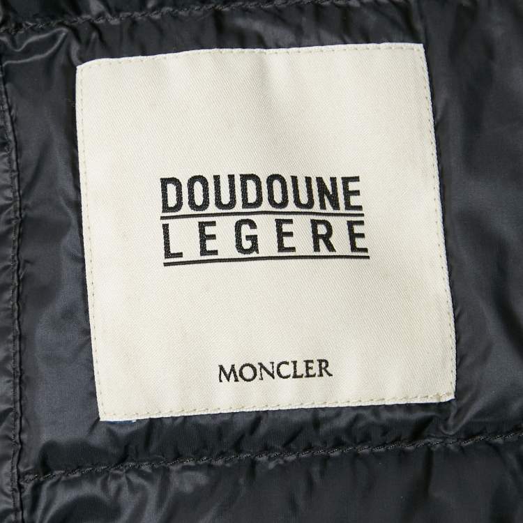 Pre Owned Moncler Black Nylon Open Front Quilted Down Jacket XS
