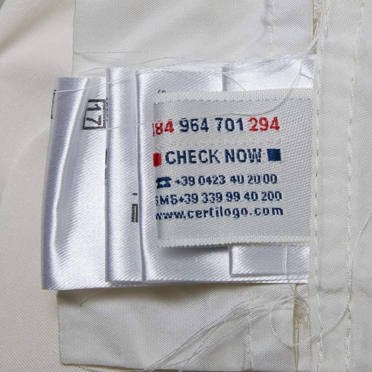 Pre Owned Moncler Off-White Synthetic Zip-Up Hooded Jacket S