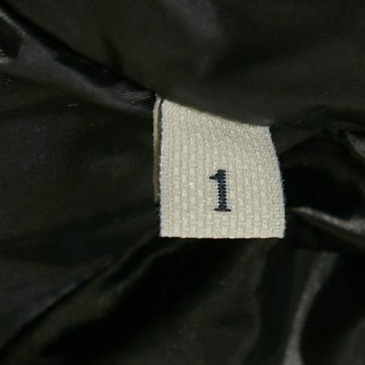 Pre Owned Moncler Cream/Black Nylon Zip-Up Hooded Arcalis Down Jacket S