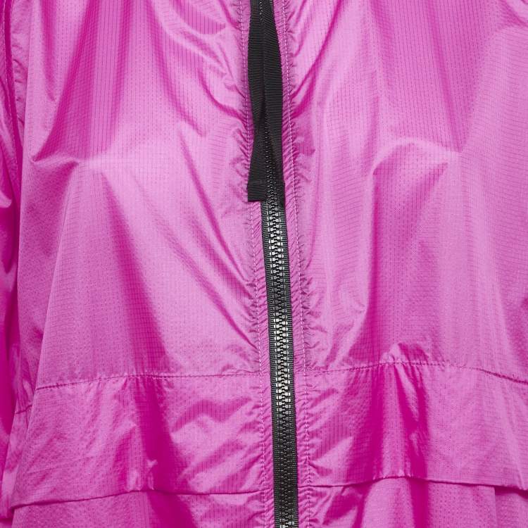 Pre Owned Moncler Pink Nylon Zip-Up Hooded Groseille Giubbotto Jacket S