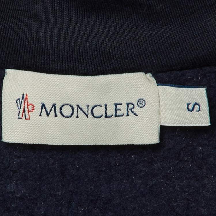 Pre Owned Moncler Navy Blue Quilted Zip Up Cardigan Jacket S