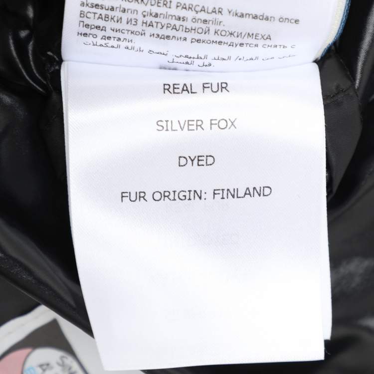 Pre Owned Moncler Black Nylon Fox Fur Trimmed Hood Down Jacket XXL