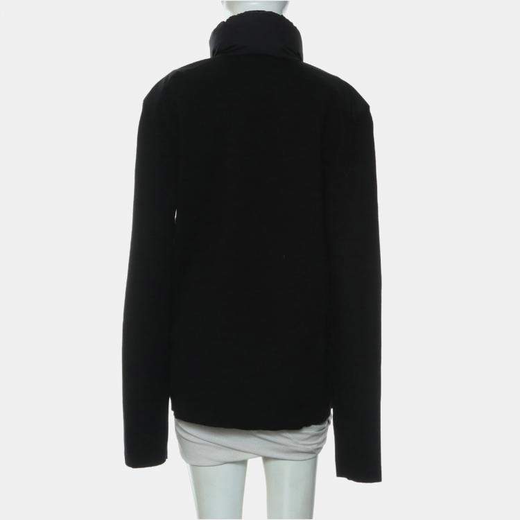 Pre Owned Moncler Black Wool Maglione Tricot Knitted Cardigan sz XL