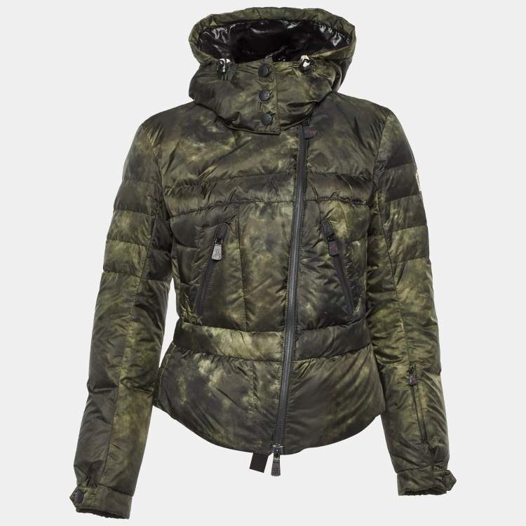 Pre Owned Moncler Dark Green Polyamide Hooded Zip Front Jacket S 