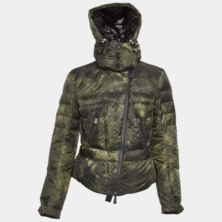Pre Owned Moncler Dark Green Polyamide Hooded Zip Front Jacket S 
