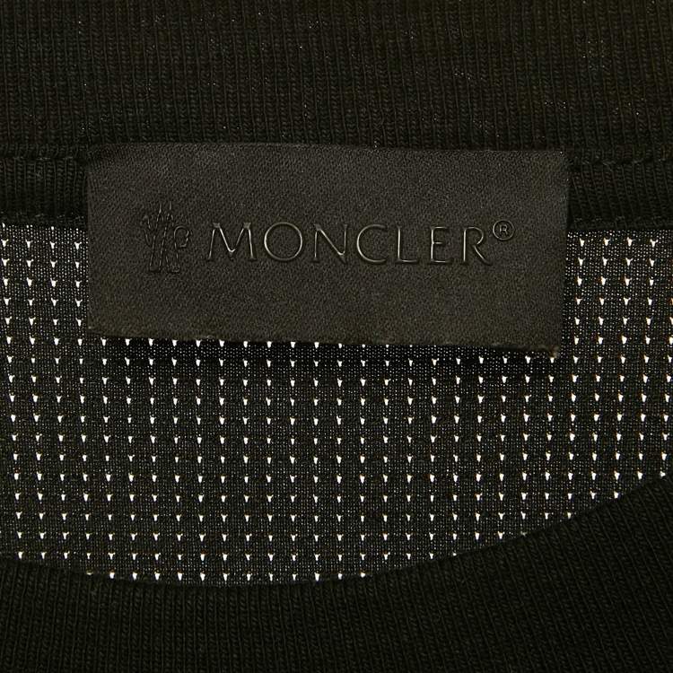 مملوكة مسبقًا Moncler Black Logo Applique Jersey Crewneck T-Shirt S  
