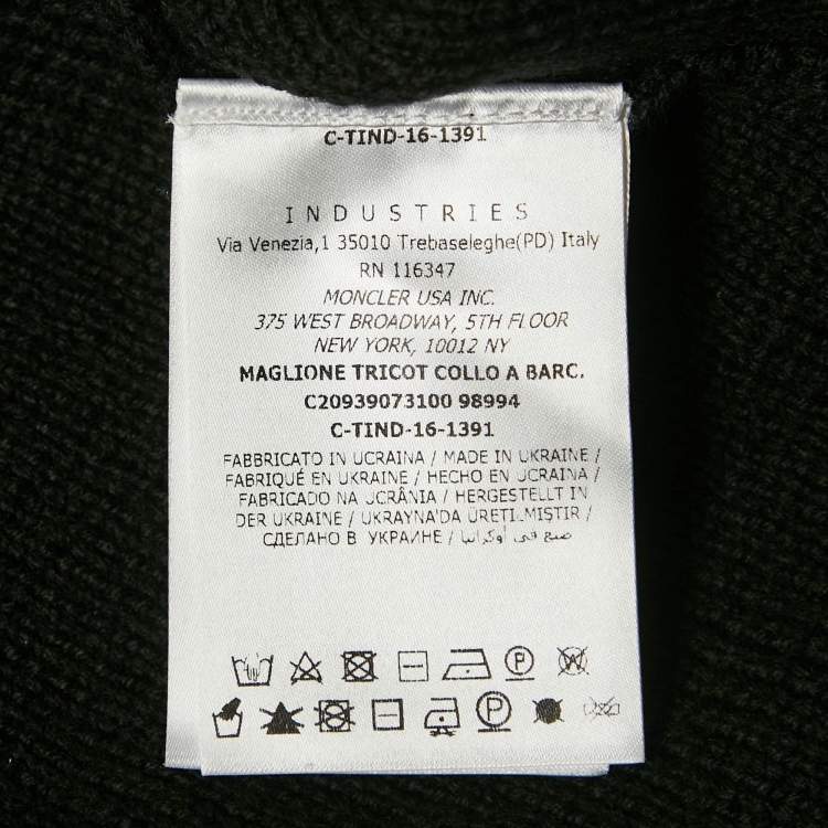 مملوكة مسبقًا Moncler Black Rib Knit Crew Neck Sweater S
