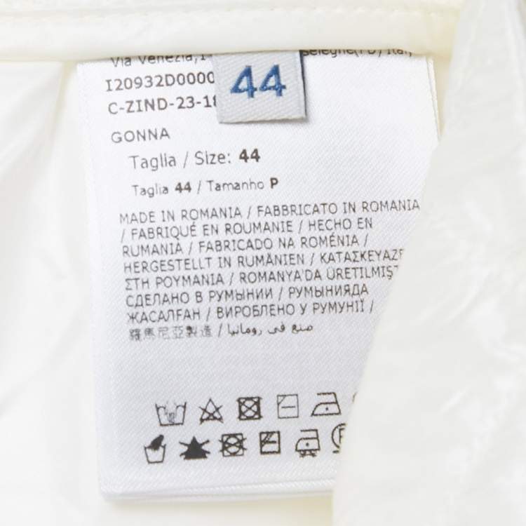 Pre Owned Moncler White Nylon Quilted A-Line Mini Skirt M