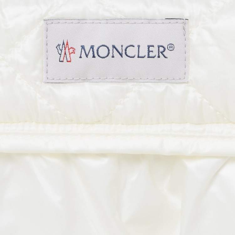 Pre Owned Moncler White Nylon Quilted A-Line Mini Skirt M