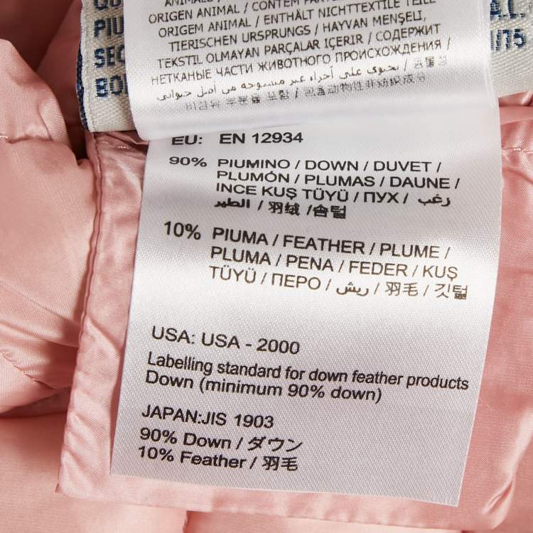 Pre Owned Moncler Pink Nylon Belted Puffer Jacket L