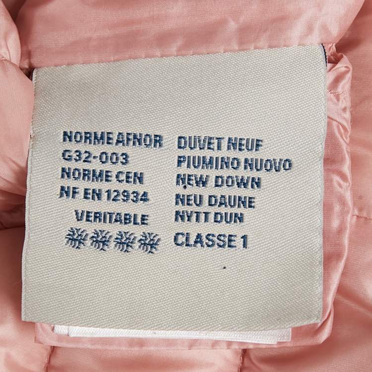 Pre Owned Moncler Pink Nylon Belted Puffer Jacket L