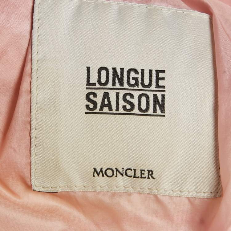 Pre Owned Moncler Pink Nylon Belted Puffer Jacket L