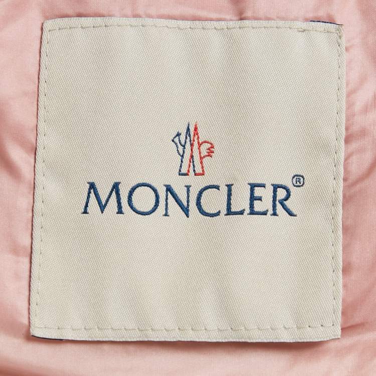 Pre Owned Moncler Pink Nylon Belted Puffer Jacket L