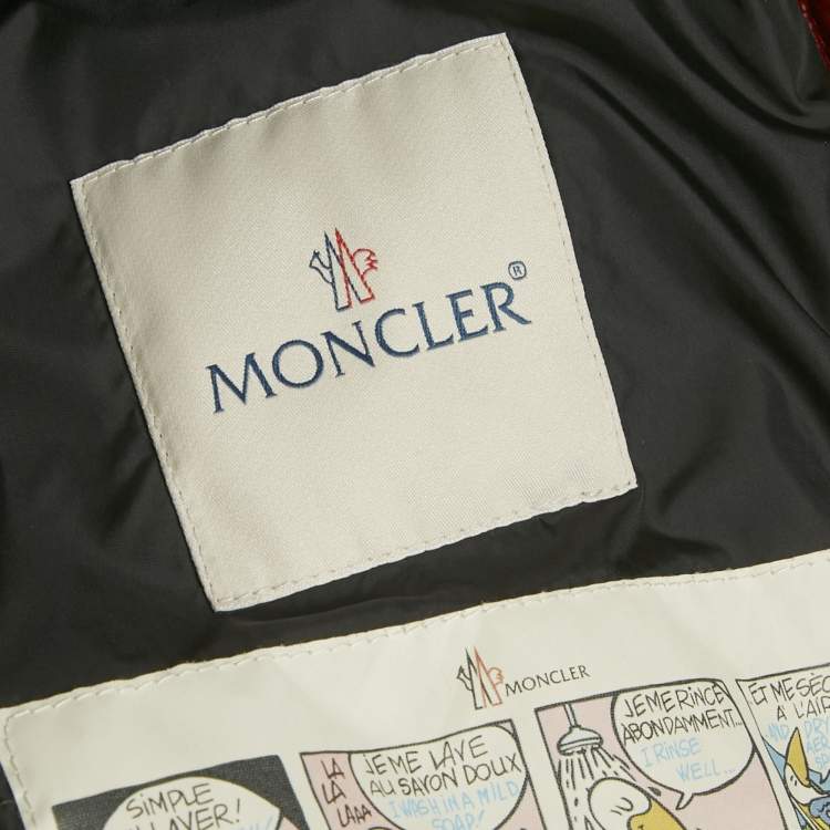 Pre Owned Moncler Red Synthetic Down Jacket M