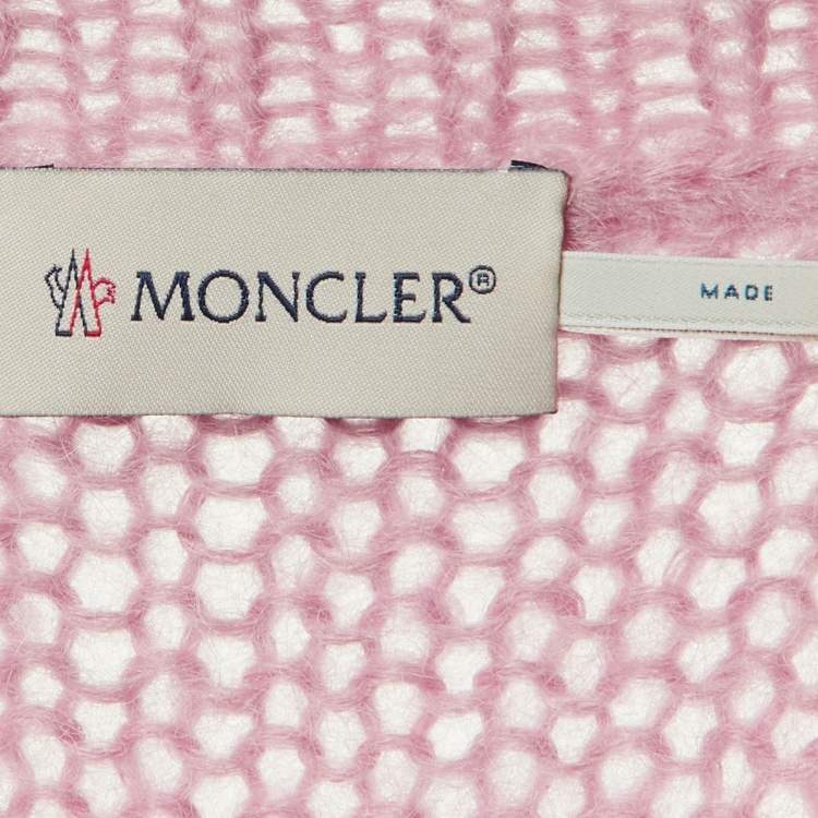 مملوكة مسبقًا Moncler Pink Mohair Knit Crew Neck Sweater M