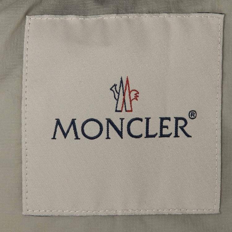 Pre Owned Moncler Grey Nylon Potet Long Parka XS