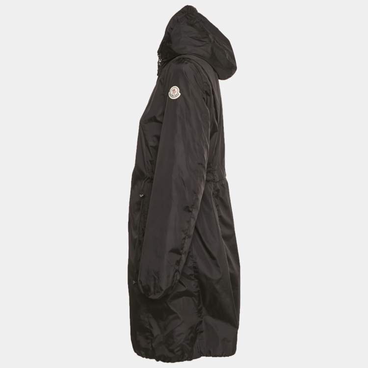 Pre Owned Moncler Black Synthetic Ombré Giubbotto Zip Up Trench Coat S