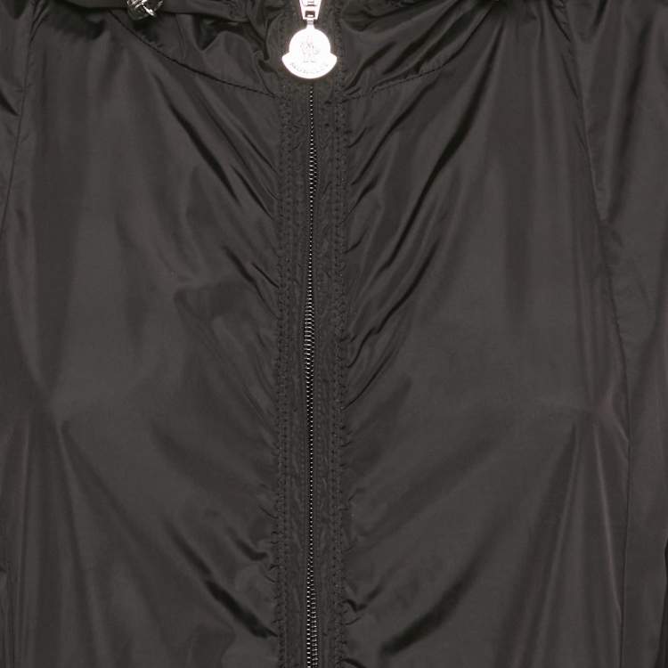 Pre Owned Moncler Black Synthetic Ombré Giubbotto Zip Up Trench Coat S