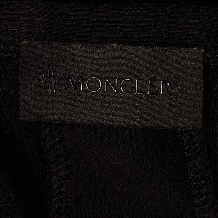 Pre Owned Moncler Black Rib Knit Tank Top S