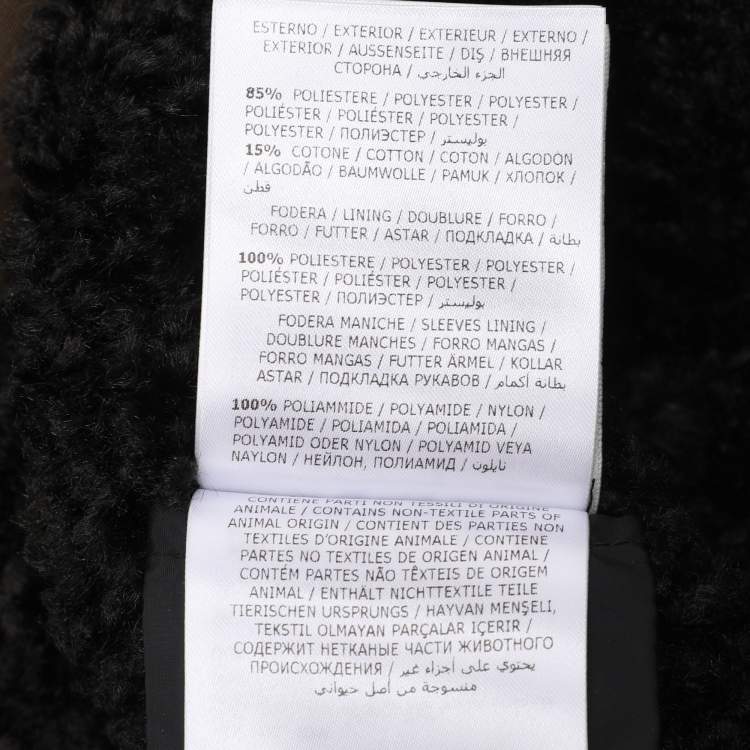 Pre Owned Moncler Green Gabardine and Boucle Sieck Down Jacket S