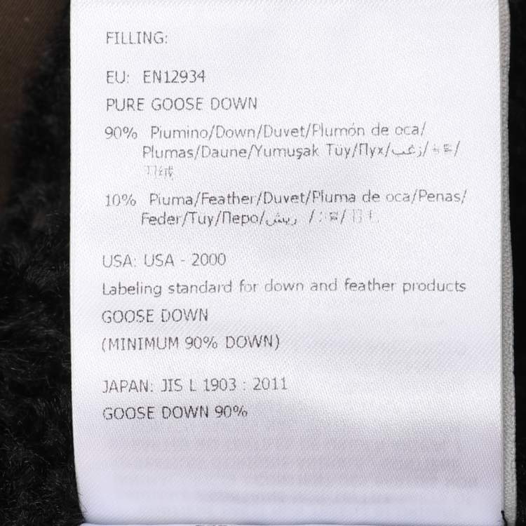 Pre Owned Moncler Green Gabardine and Boucle Sieck Down Jacket S