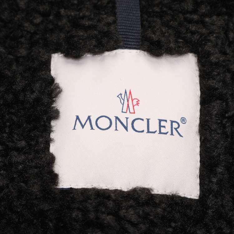 Pre Owned Moncler Green Gabardine and Boucle Sieck Down Jacket S