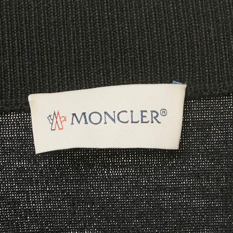 Pre Owned Moncler Black Nylon and Wool Puffer Jacket M