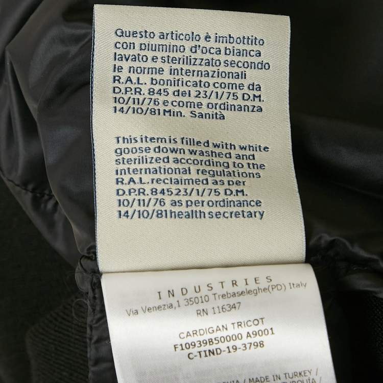 Pre Owned Moncler Black Nylon and Wool Puffer Jacket M