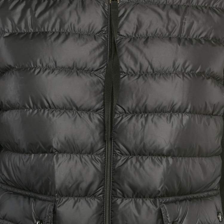 Pre Owned Moncler Black Nylon and Wool Puffer Jacket M