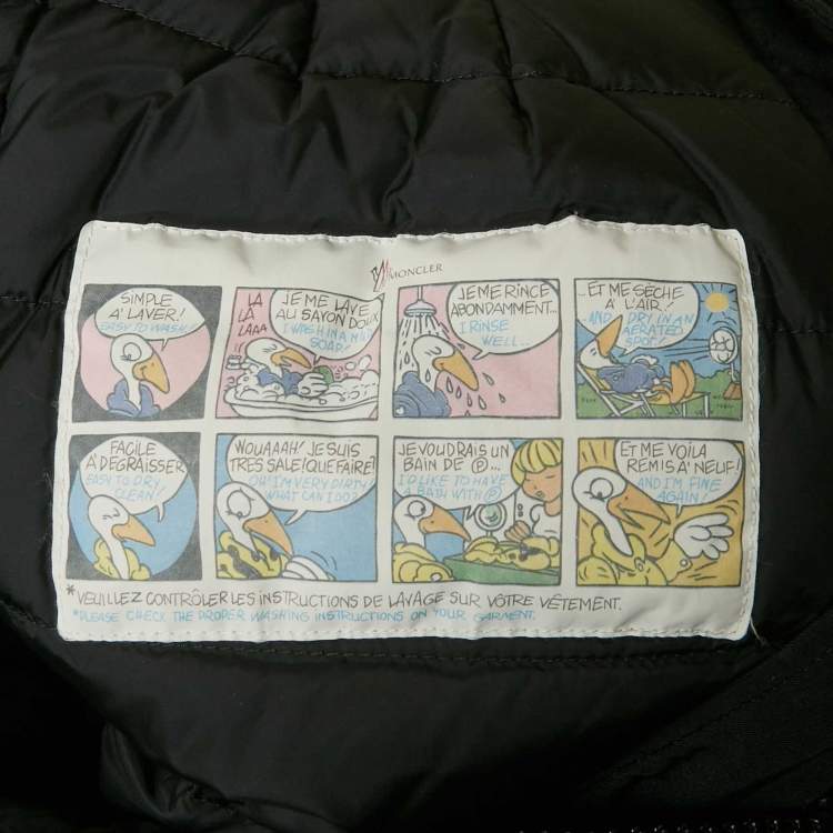 Pre Owned Moncler Black Real Fur Synthetic Down Puffer Jacket XS