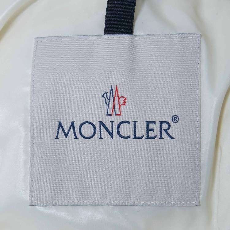 مملوكة مسبقًا Moncler White Faux Fur Pedrix Down Jacket M