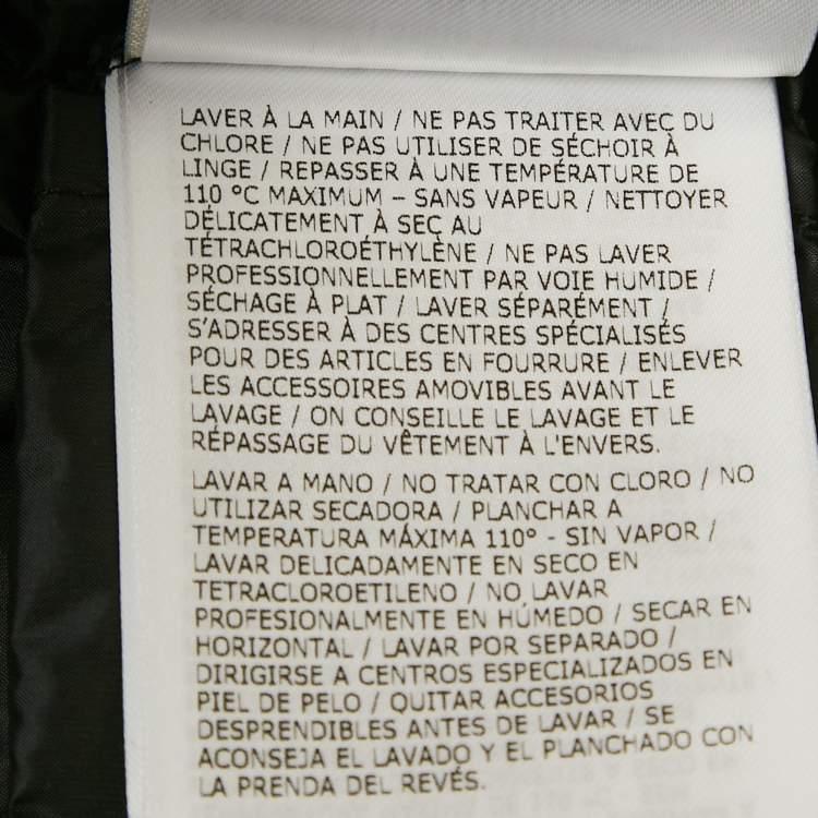 Pre Owned Moncler Black Fur Trim Nylon Down Coat S