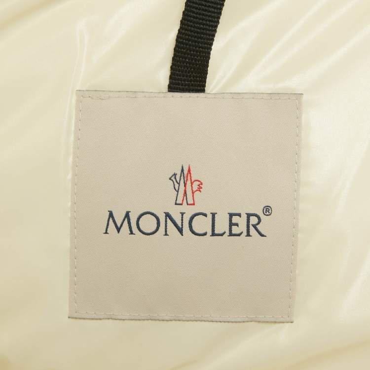 Pre Owned Moncler White Synthetic Down Puffer Jacket M