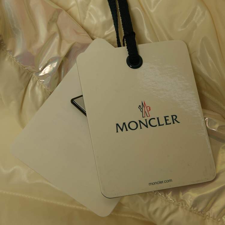 Pre Owned Moncler White Synthetic Down Puffer Jacket M