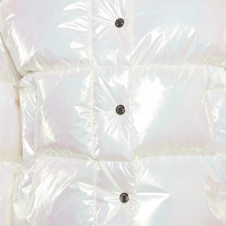 Pre Owned Moncler White Synthetic Down Puffer Jacket M