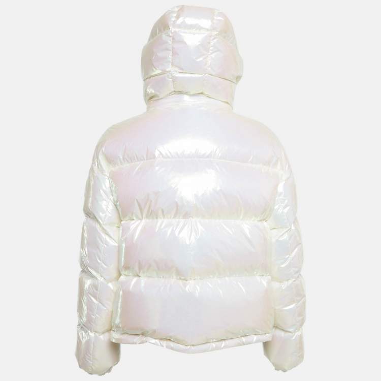 Pre Owned Moncler White Synthetic Down Puffer Jacket M