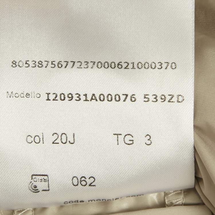 Pre Owned Moncler Beige Fur Trim Nylon Quilted Down Jacket M