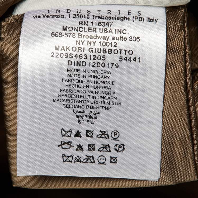 Pre Owned Moncler Grey Wool Satin Trim Down Jacket M