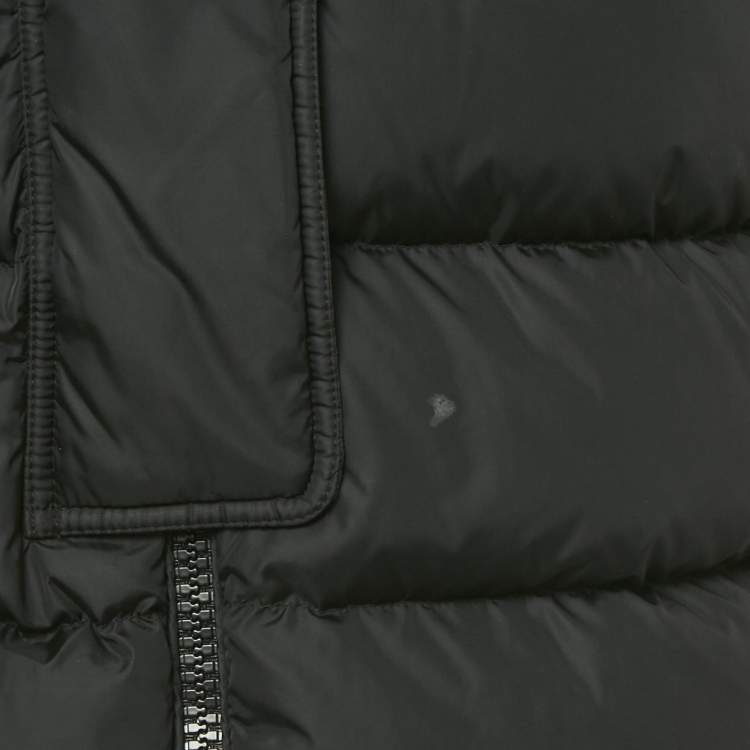 Pre Owned Moncler Black Sherlyn Trim Nylon Aphroti Long Down Jacket M
