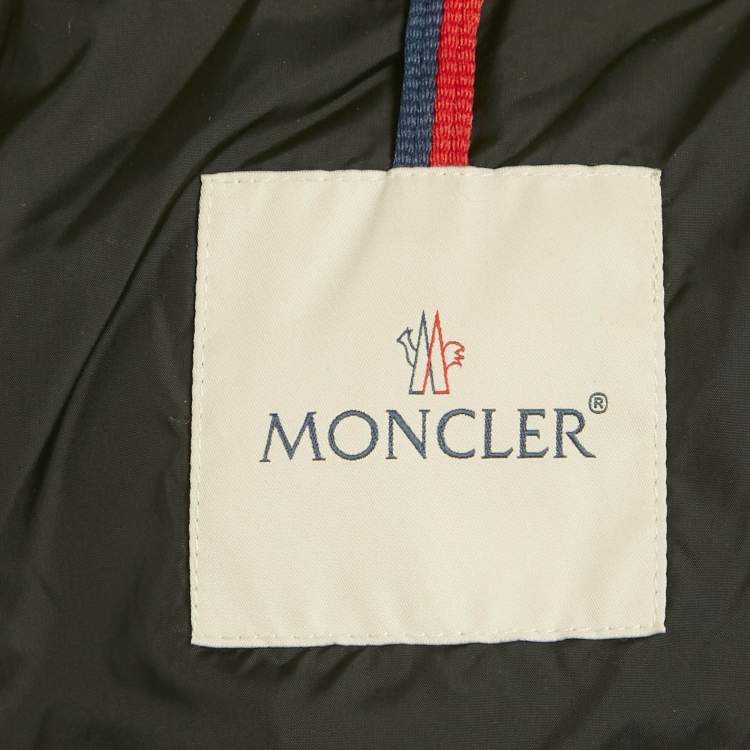 Pre Owned Moncler Black Sherlyn Trim Nylon Aphroti Long Down Jacket M