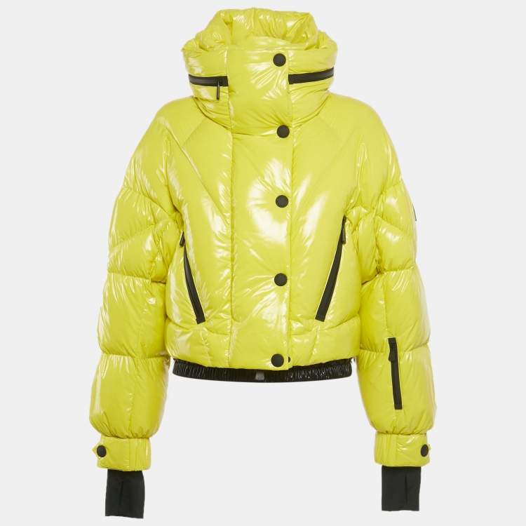 Pre Owned Moncler Grenoble Yellow Nylon Down Ski Jacket M