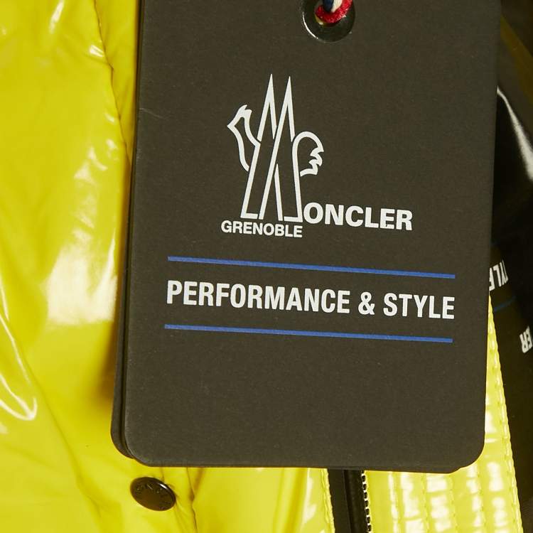 Pre Owned Moncler Grenoble Yellow Nylon Down Ski Jacket M